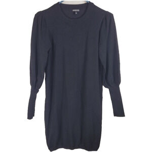 Minnie Rose black puff sleeve sweater dress Size Small Minimal Clean Girl